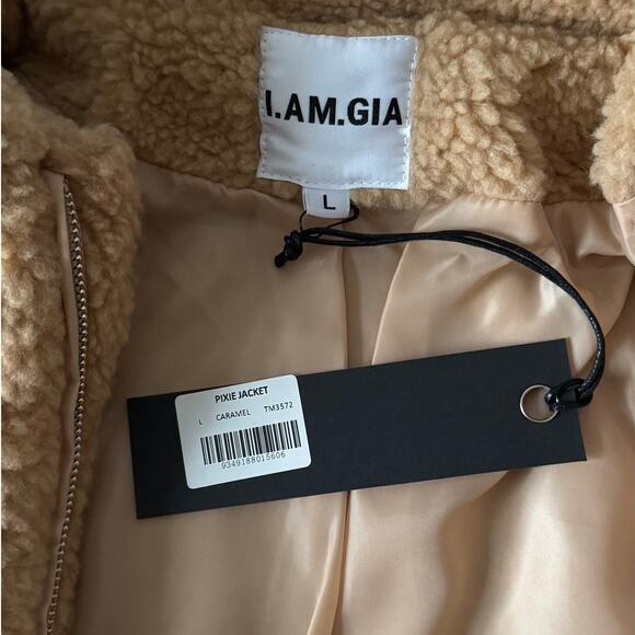 New I.AM.GIA Pixie Teddy Coat in Caramel Women's Size L - Picture 6 of 10